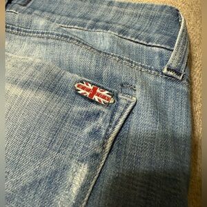 Hudson Jeans London Emblem Wide Leg Jeans - Light Wash, 27